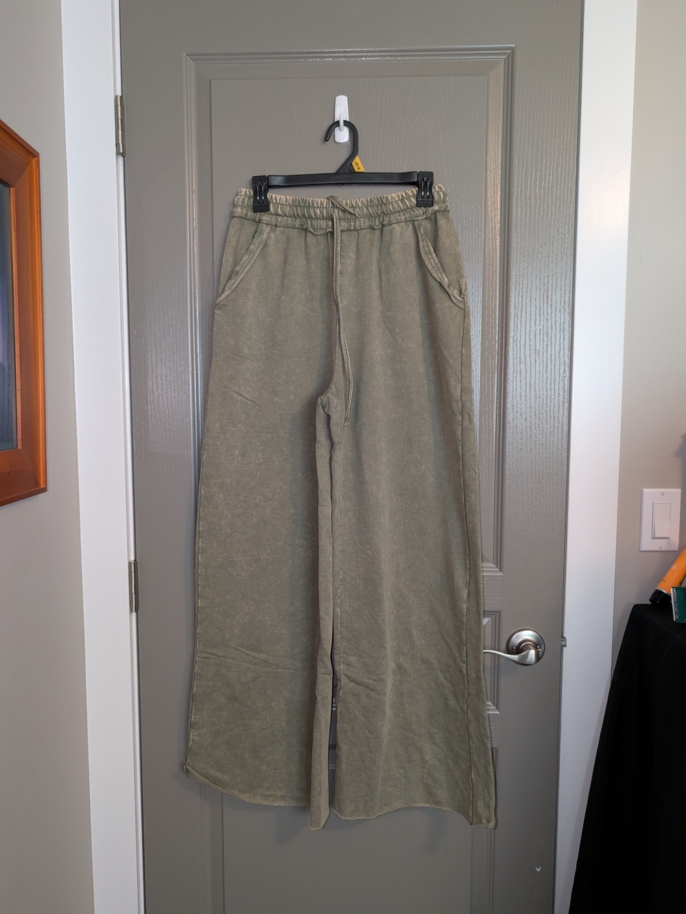 Zenana Outfitters Olive Wide-Leg Drawstring Pants